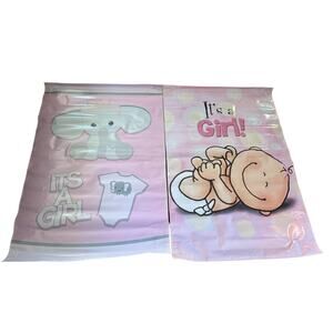 It's A Girl Pink Party Banners For Jumpers Bounce House Lot Of 2 Characters